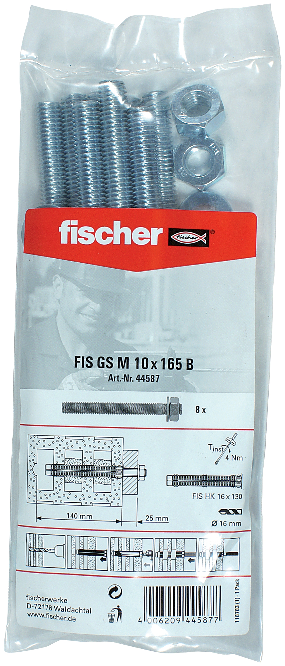 Fischer FIS GS M10 x 165 B. Die vielseitig einsetzbare Gewindestange ohne Zulassung