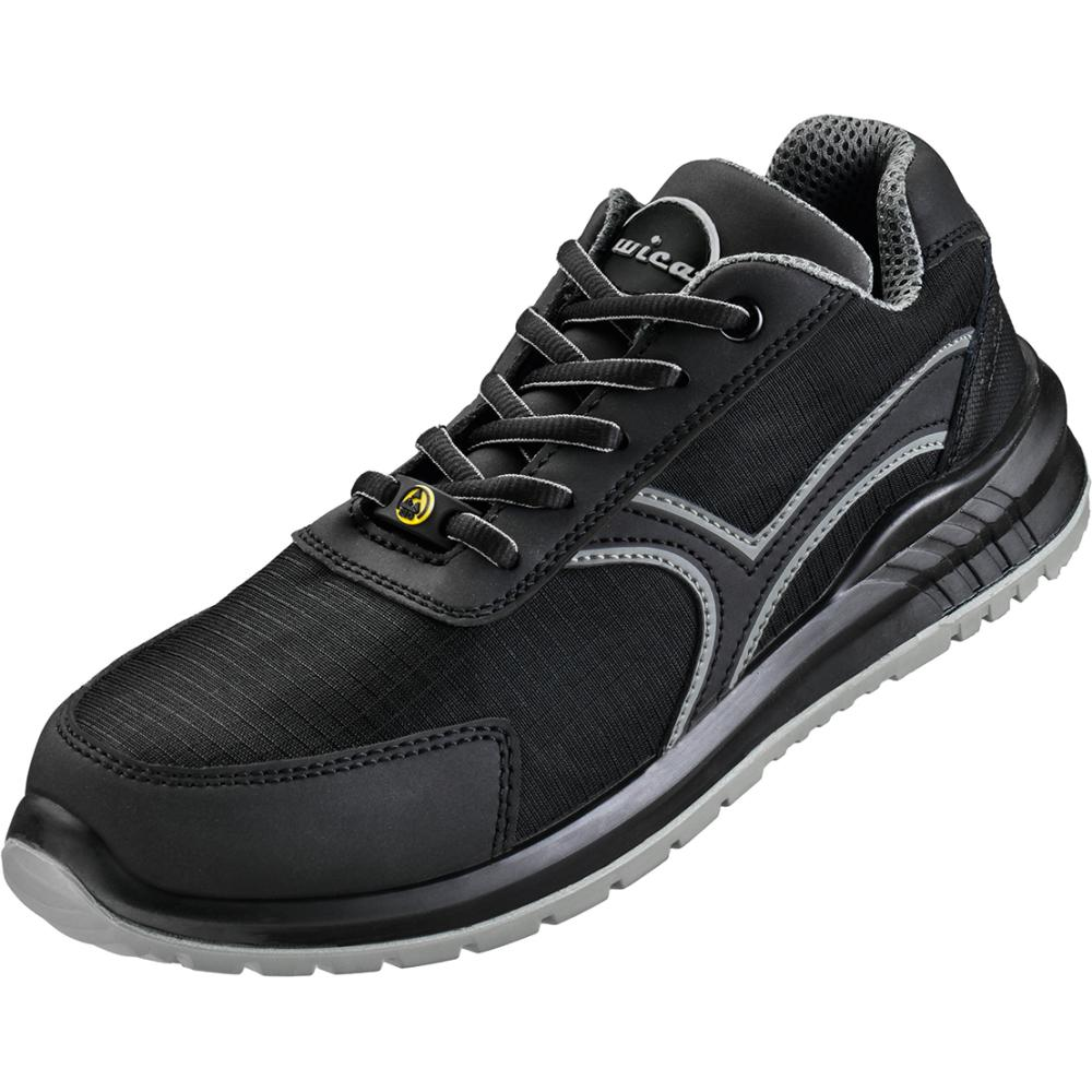 Sicherheitshalbschuh Sassnitz Nuovo, S1P FO SR ESD Halbschuh Schwarz/grau Gr, 37. Wica