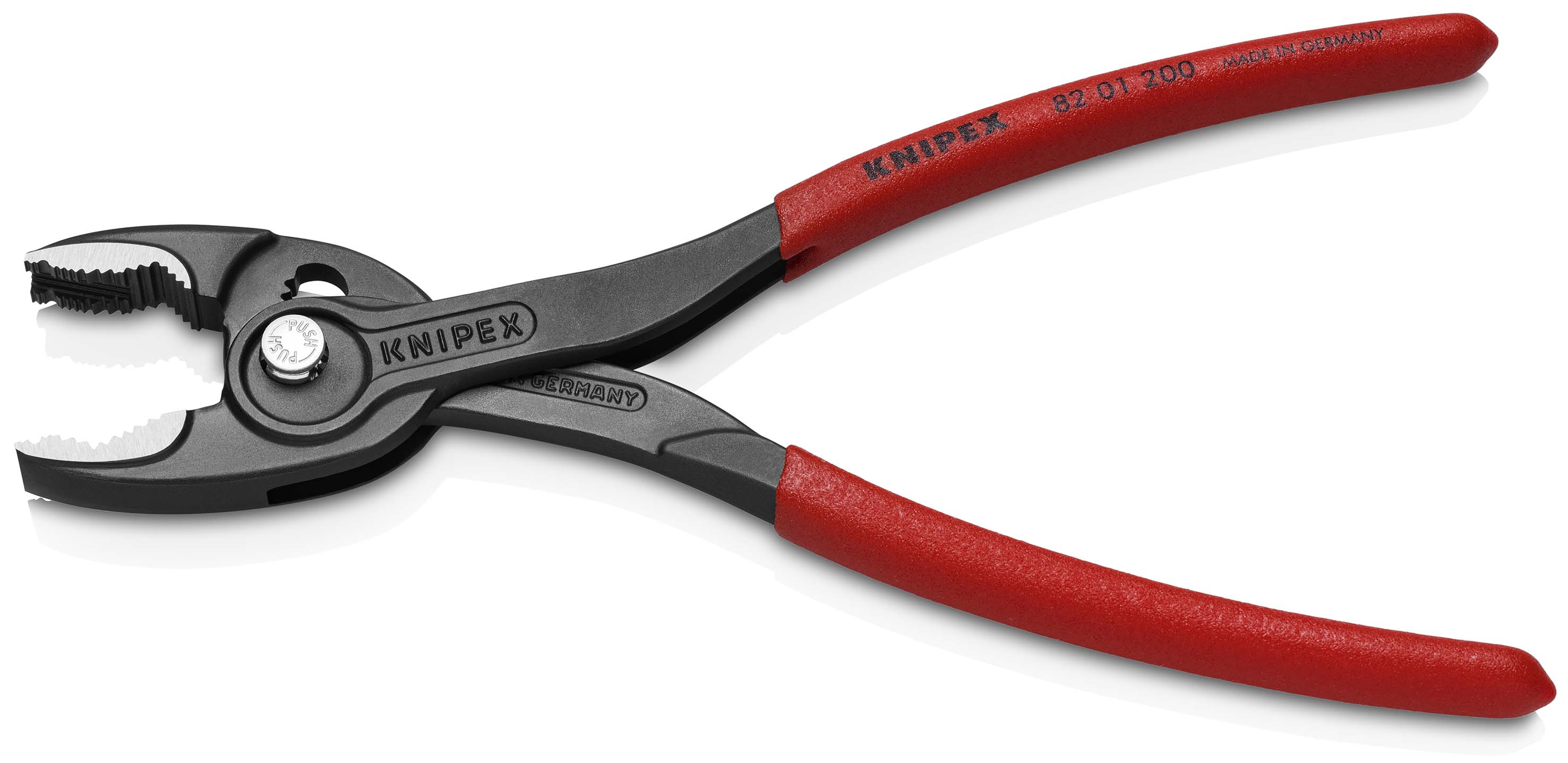 KNIPEX 82 01 200 TwinGrip Frontgreifzange mit rutschhemmendem Kunststoff überzogen schwarz atramentiert 200 mm