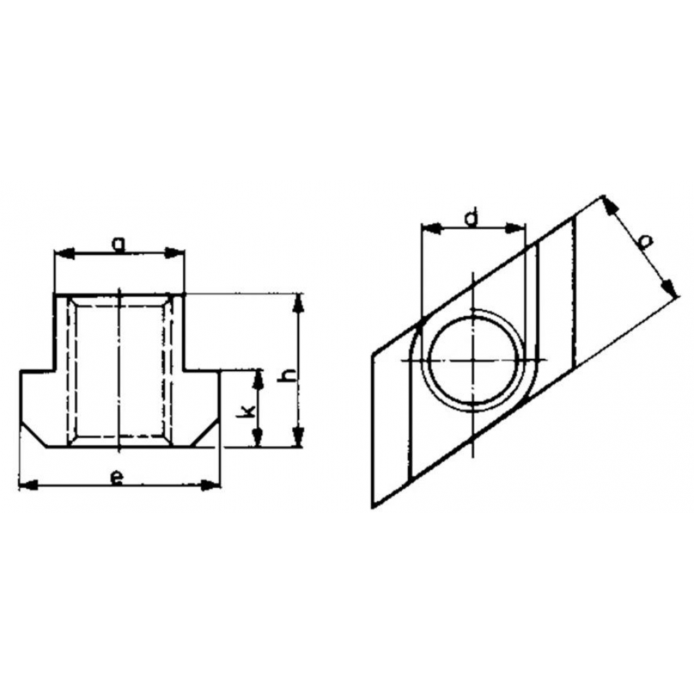 T-Nutenstein Rhombus Nutenstein DIN510M24x28mm AMF