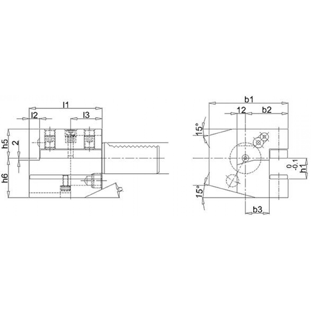 VDI-Axial-Werkzeughalter, Form C1/C2 Werkzeughalter VDI axial rechts C1 50x32mm FORTIS