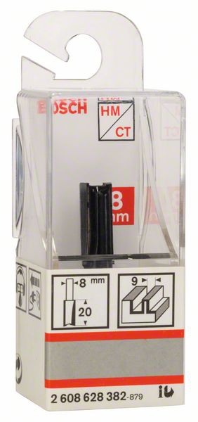 Bosch Nutfräser, 8 mm, D1 9 mm, L 19,6 mm, G 51 mm. Für Handfräsen