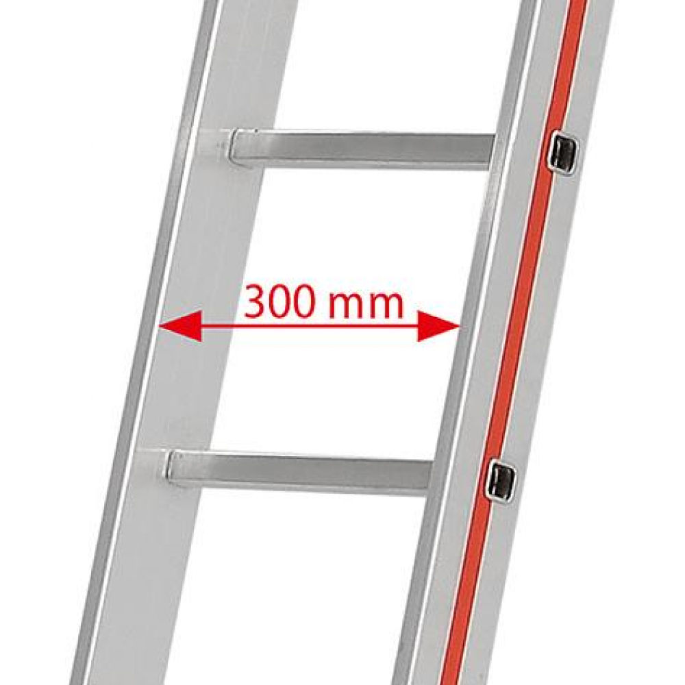 Schiebeleiter, 2-teilig, mit Traverse zweiteilig 2x10 Sprossen AH 5 24m