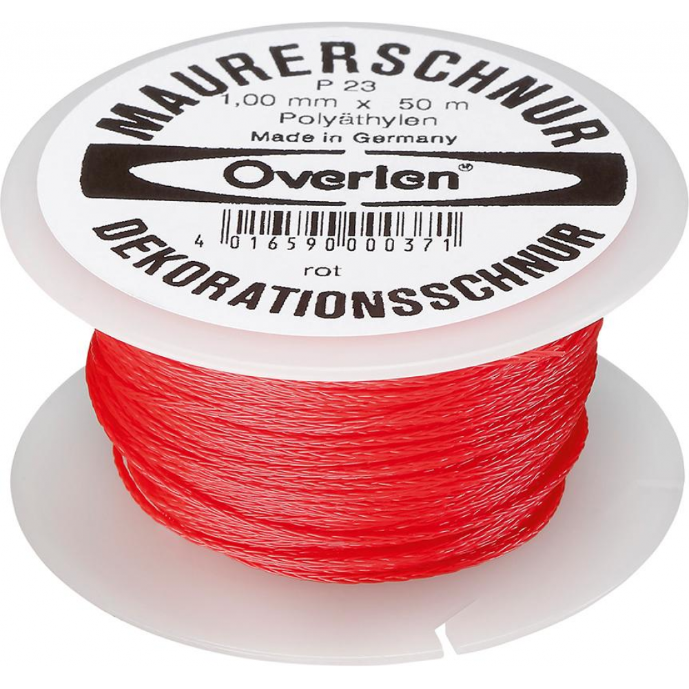 Maurerschnur, Polyethylen 1mmx50m rot OVERMANN