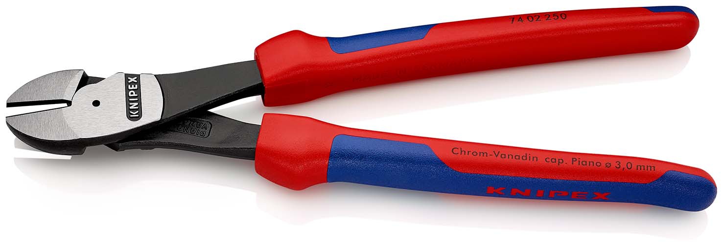 Kraft-Seitenschneider poliert mitMehrkomponenten-Griffen250mm KNIPEX