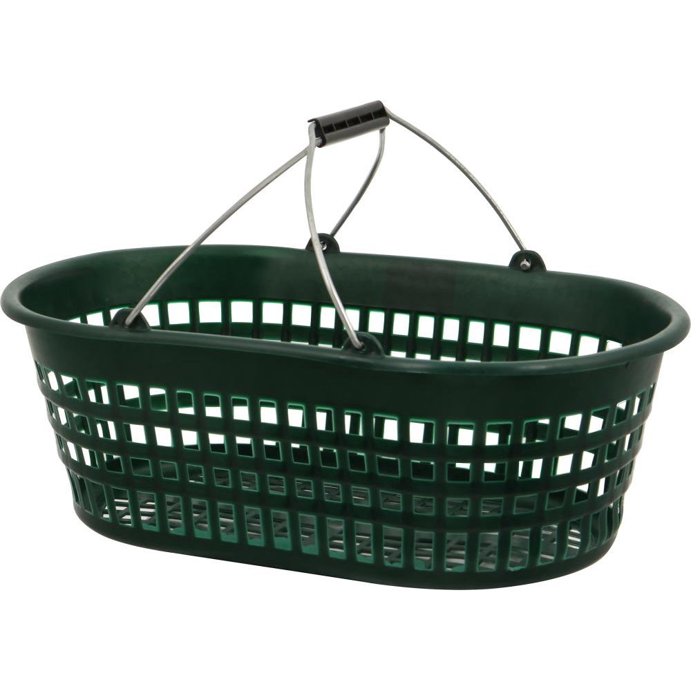 Gartenkorb, oval 15 kg grün, mit, Doppelklappbügel