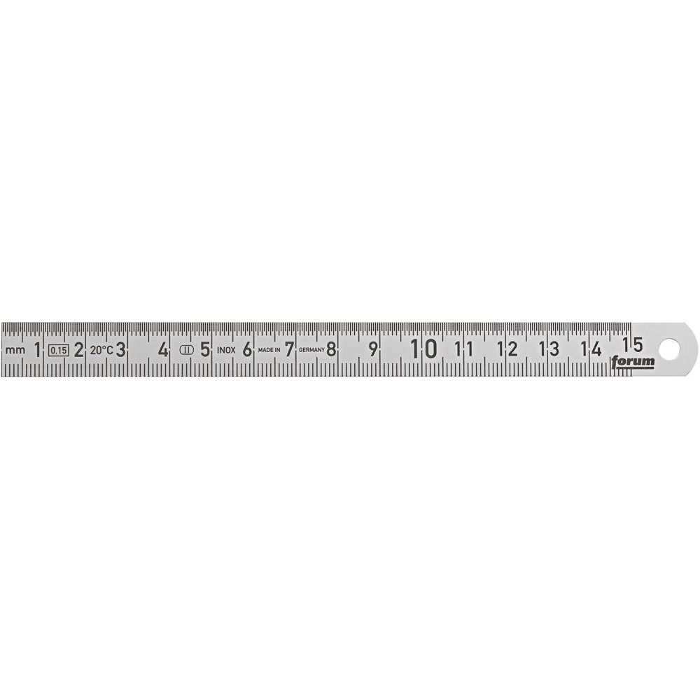 Biegsamer Stahlmaßstab 150x13mm rostfrei FORUM