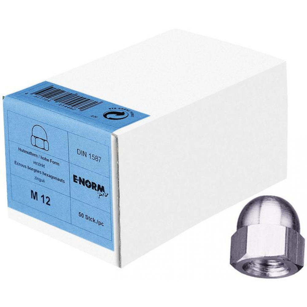 Hutmutter hohe Form M16 DIN 1587 galvanisch verzinkt E-NORMpro HP