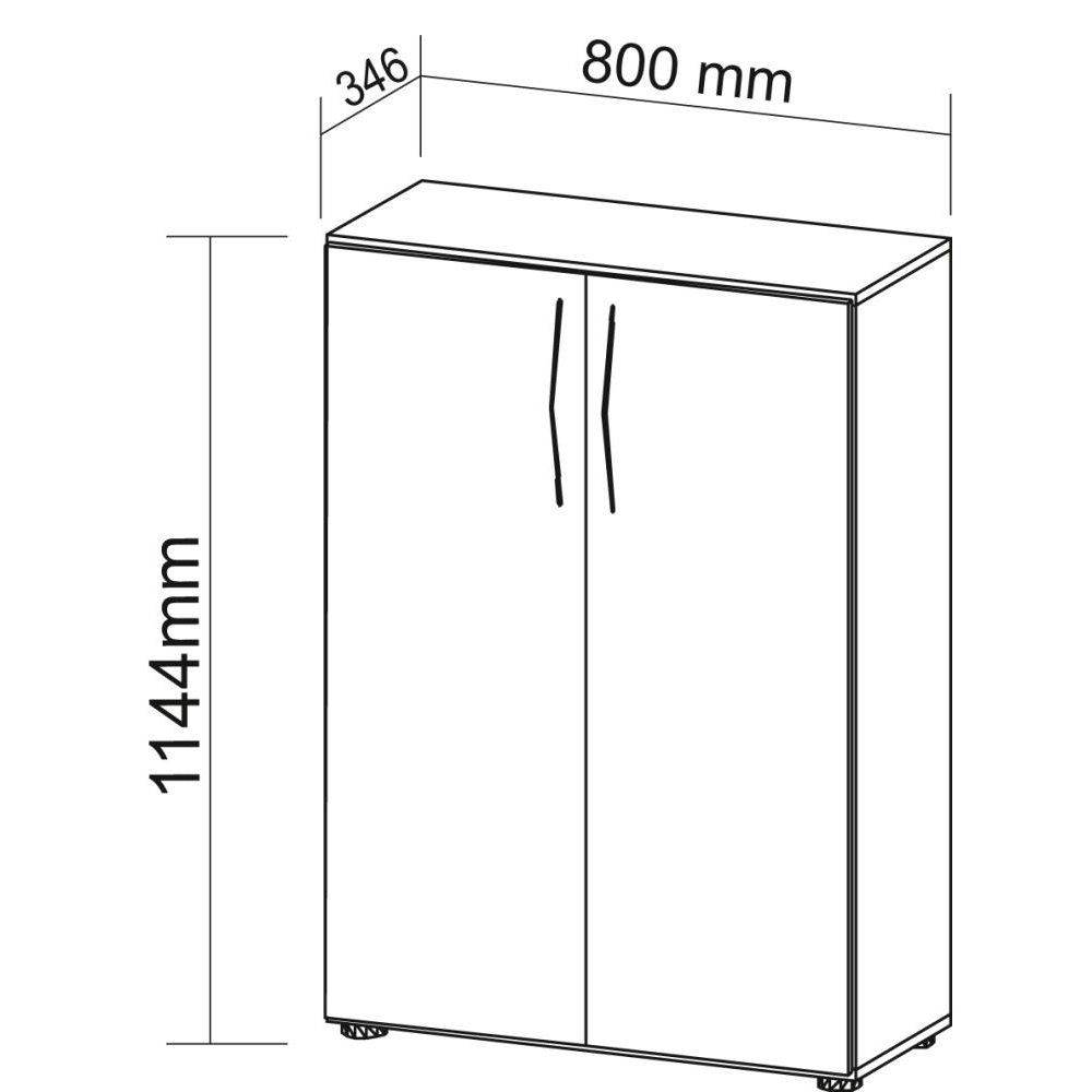 Aktenschrank, 3 Ordnerhöhen Schrank OH B 800 mm Buche