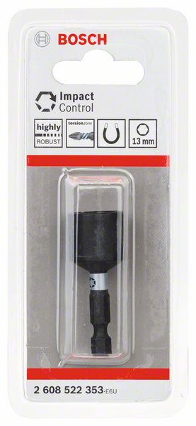 Bosch Steckschlüssel Impact Control, 1-teilig, 13 mm, 1/4-Zoll