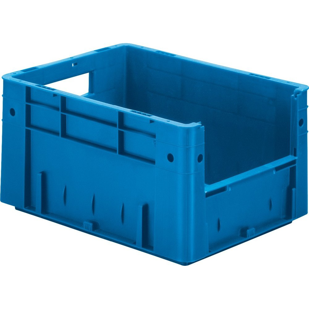 Schwerlast-Sichtlagerkasten VTK 400/210-4 Sichtlagerkasten blau B300x T400x H210 mm Auflast 500kg, VE 4 mit Griffloch