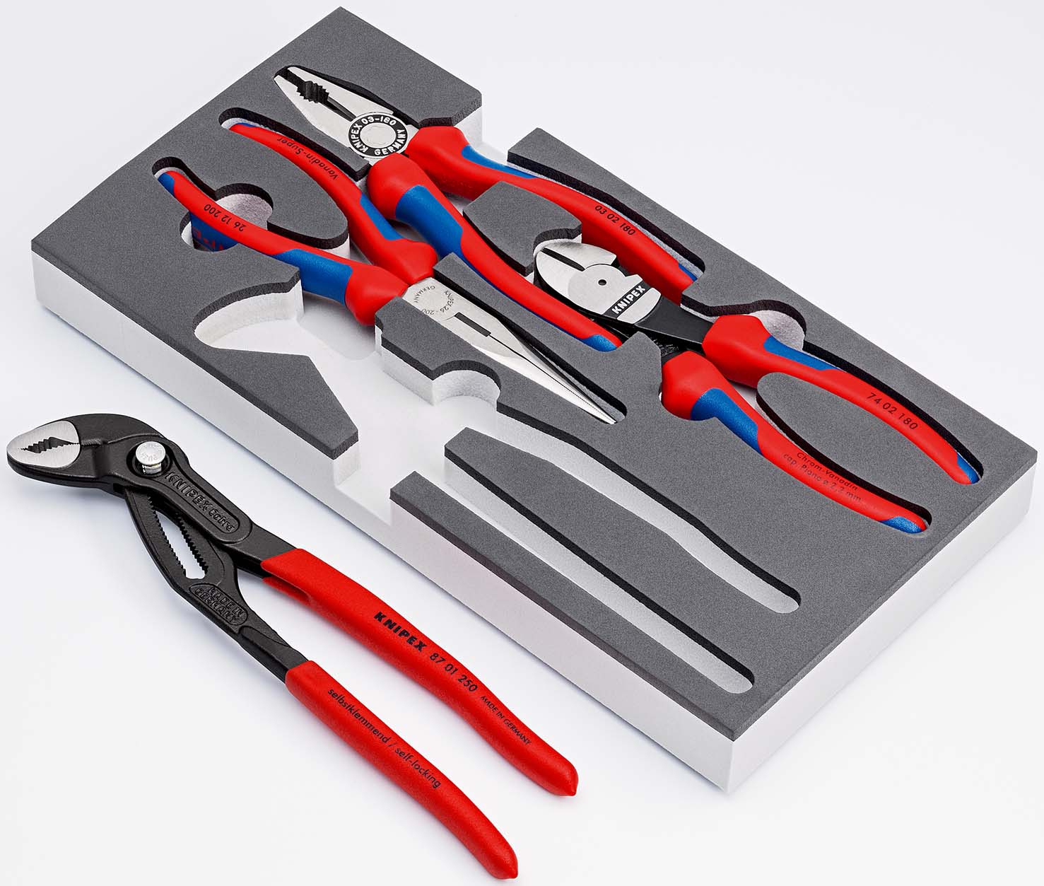 Zangen-Satz Basic mit Schaumeinlage 4-teiligKNIPEX