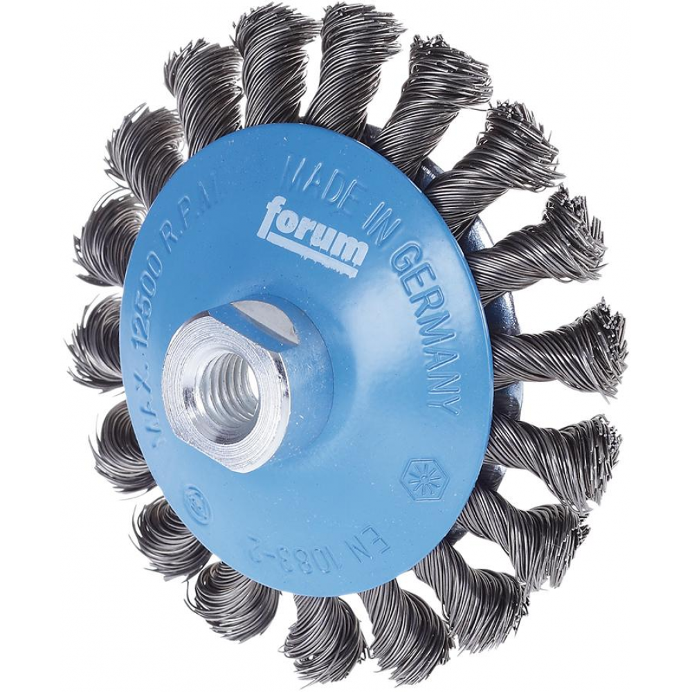 forum Kegelbürste, gezopft Stahldraht - 115 x 15 mm Aufnahme M14