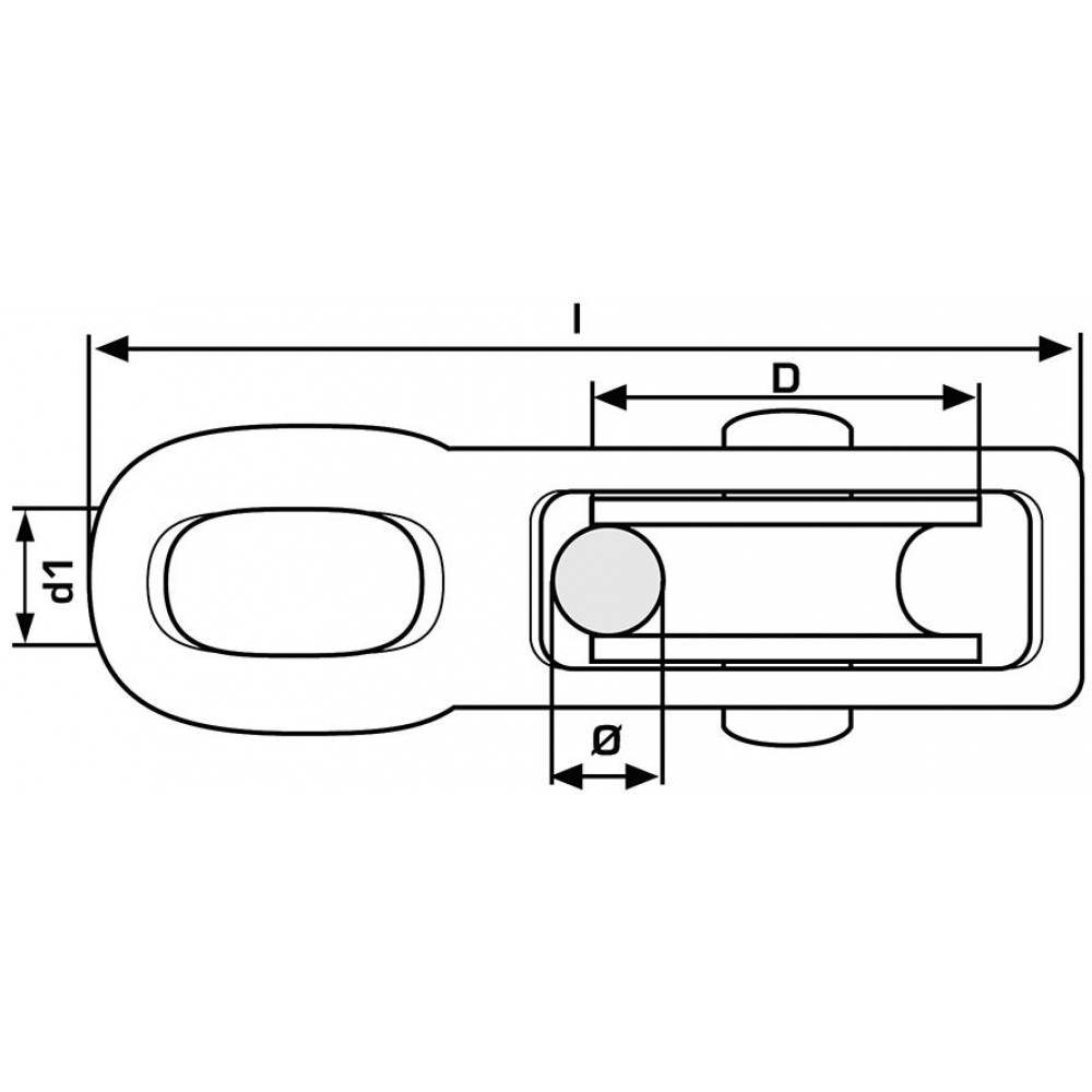 Seilrolle mit Wirbel für Seil-Ø 8,0 mm verzinkt