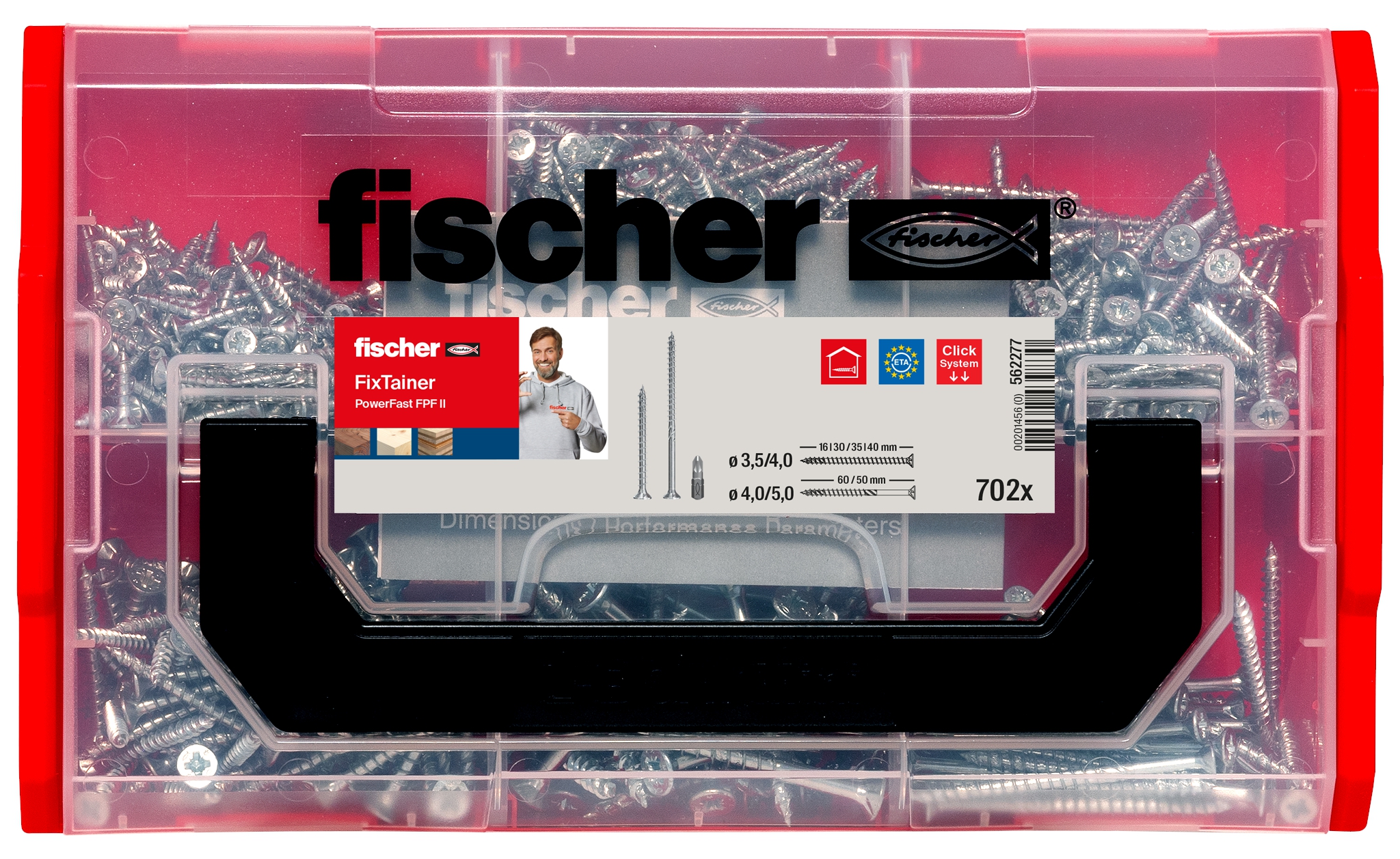 Fischer FixTainer PowerFast II PZ. Die Spanplattenschraube mit Senkkopf, Antrieb Kreuzschlitz PZ