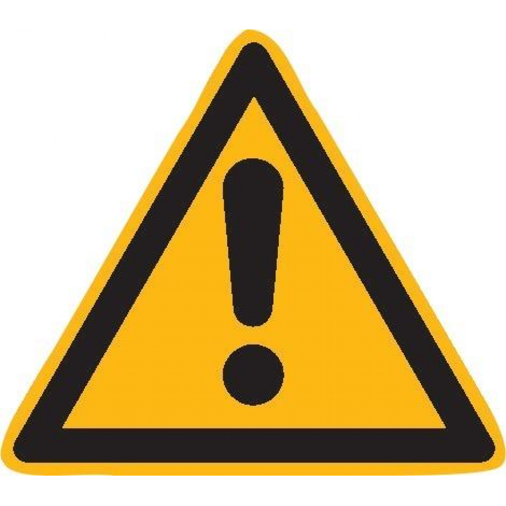 Warnschild, Allgemeines Warnzeichen Folie SL 50 mm Warnung vor einer Gefahrenstelle 10 pro Bogen
