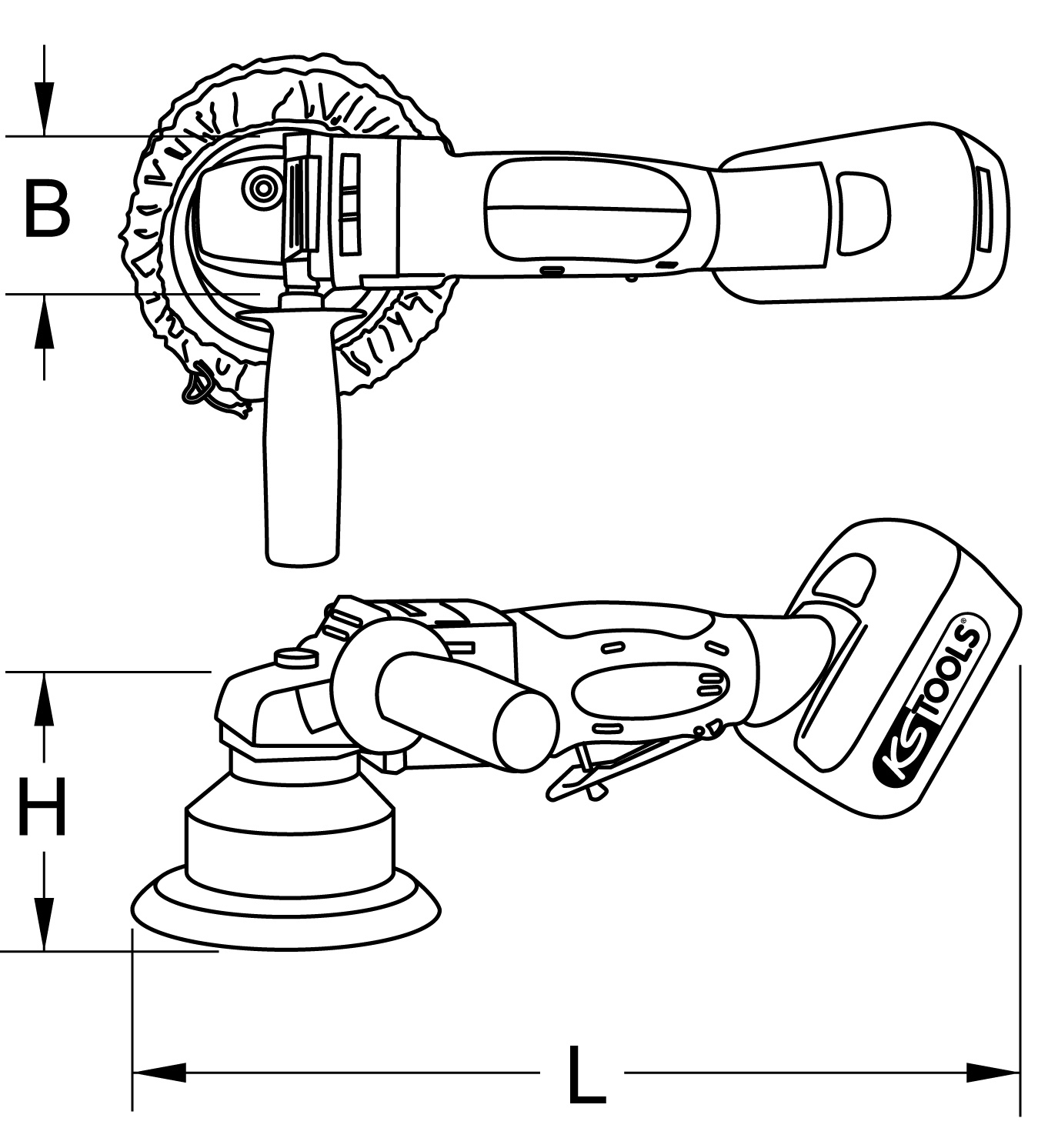 KSTOOLS Akku-Poliermaschine, 2.300 U/min 18V, mit 2 Akkus und 1 Ladegerät