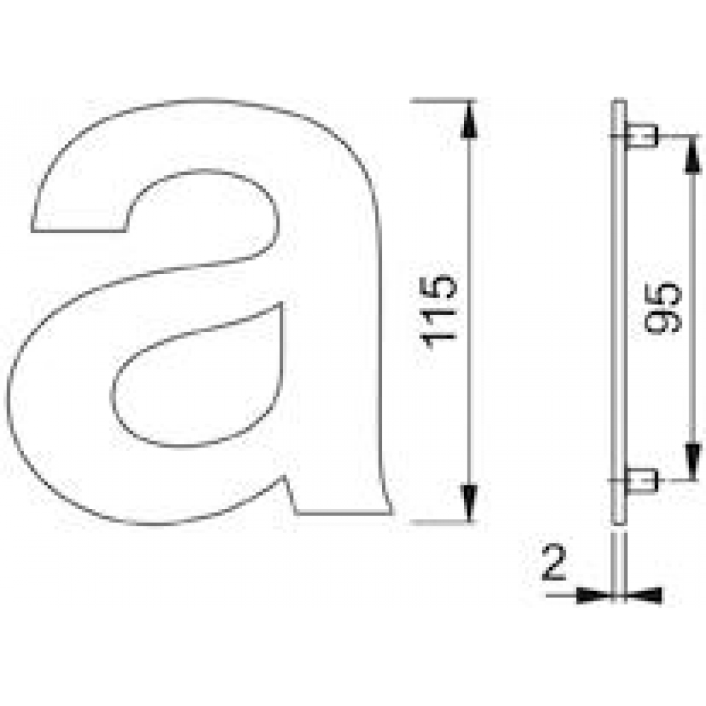Buchstaben Buchstabe a Edelstahl