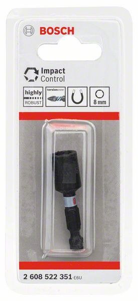 Bosch Steckschlüssel Impact Control, 1-teilig, 8 mm, 1/4-Zoll