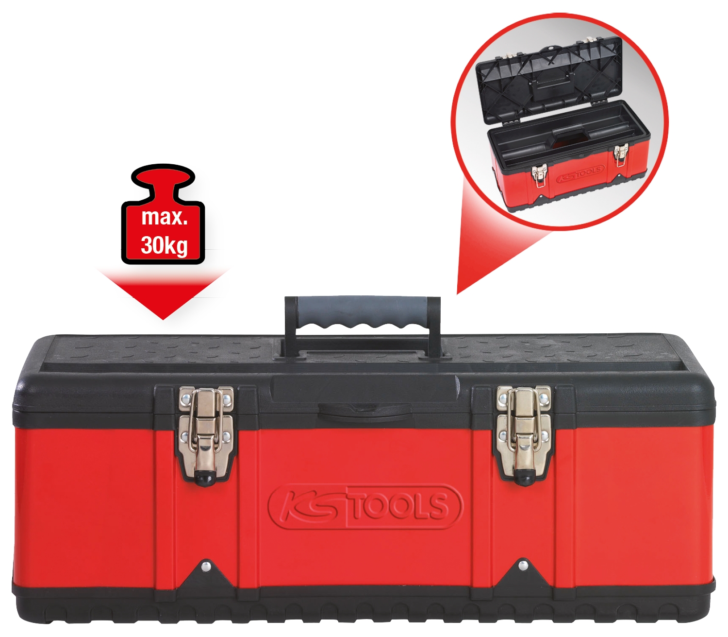 KSTOOLS Kunststoff-Stahlblech-Werkzeugkiste, 395x180x170mm