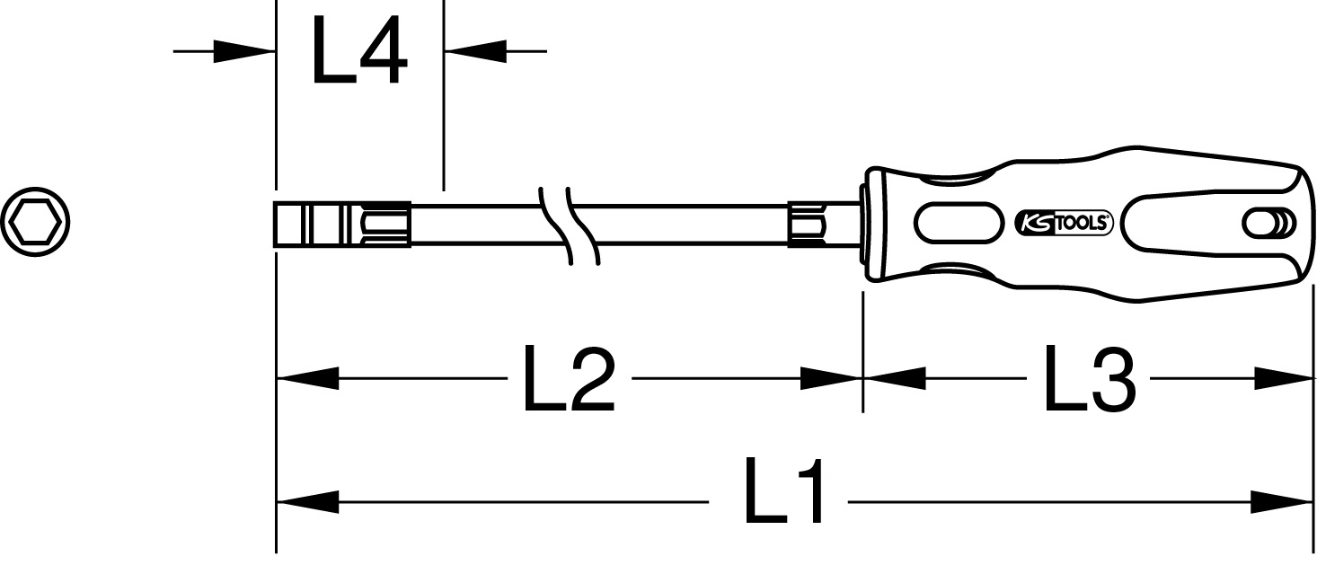 KSTOOLS 1/4" ERGOTORQUEplus Bit-Schraubendreher, XL, 614mm