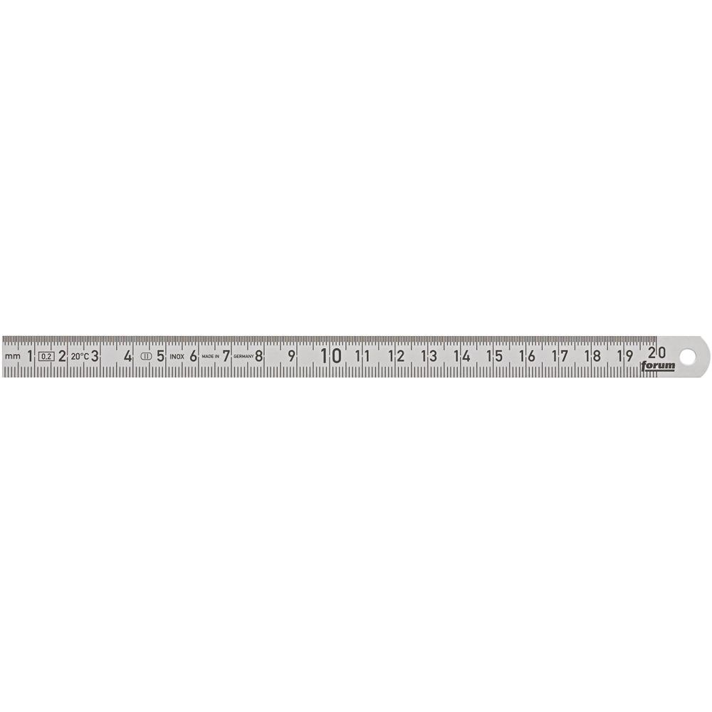 Biegsamer Stahlmaßstab 200x13mm rostfrei FORUM