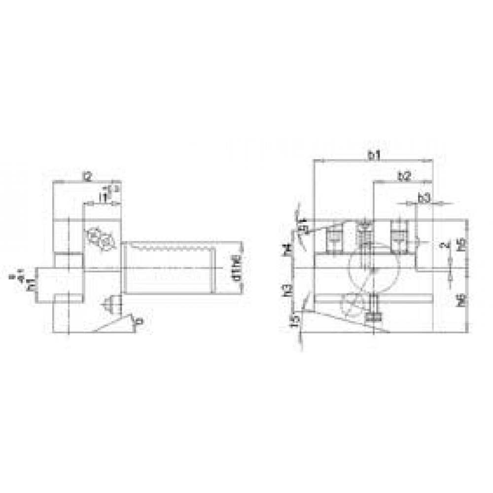 VDI-Radial-Werkzeughalter, Form B1/B2 Werkzeughalter VDI radialrechts B1 30x20mm FORTIS