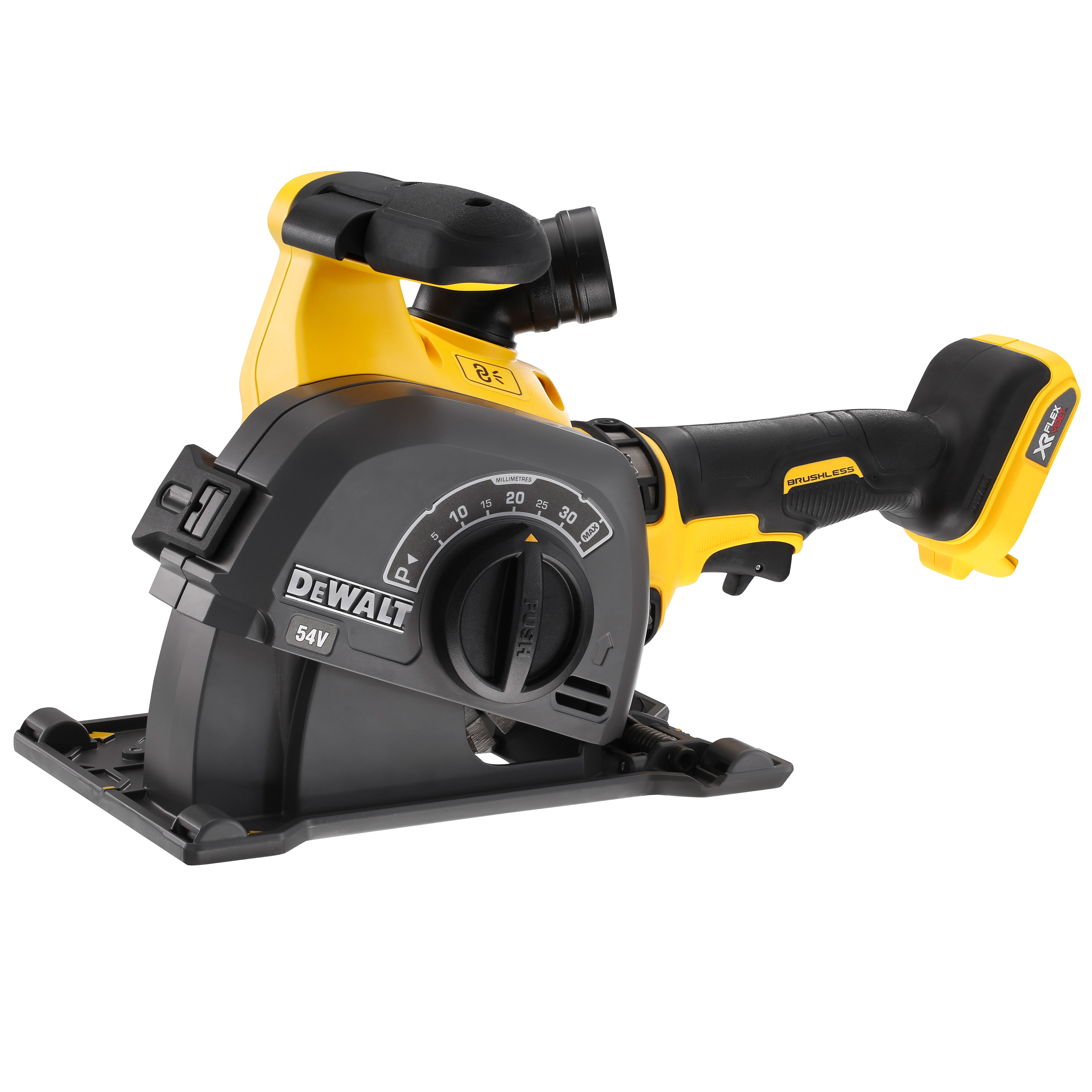 Dewalt DCG200NT-XJ,  Akku-Mauernutfraese, 54V, Basisversion, 54 Volt Akku-Mauernutfräse 125mm (bürstenlos) - Basisversion