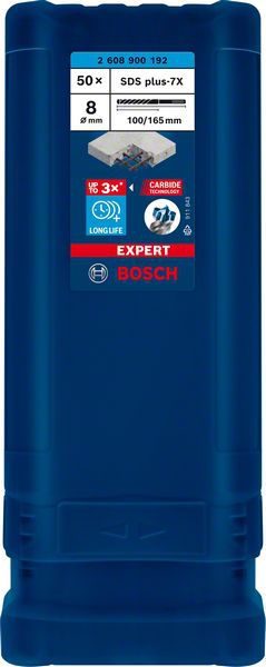 Hammerbohrer EXPERT 8x100x165mm BoschVE à 50 StückSDS plus-7X