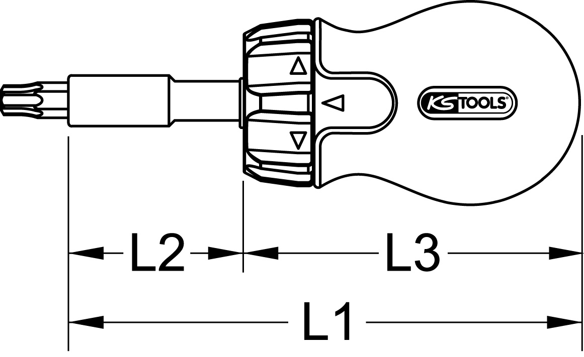 KSTOOLS 1/4" Mini-Ratschen-Schraubendreher, 95mm
