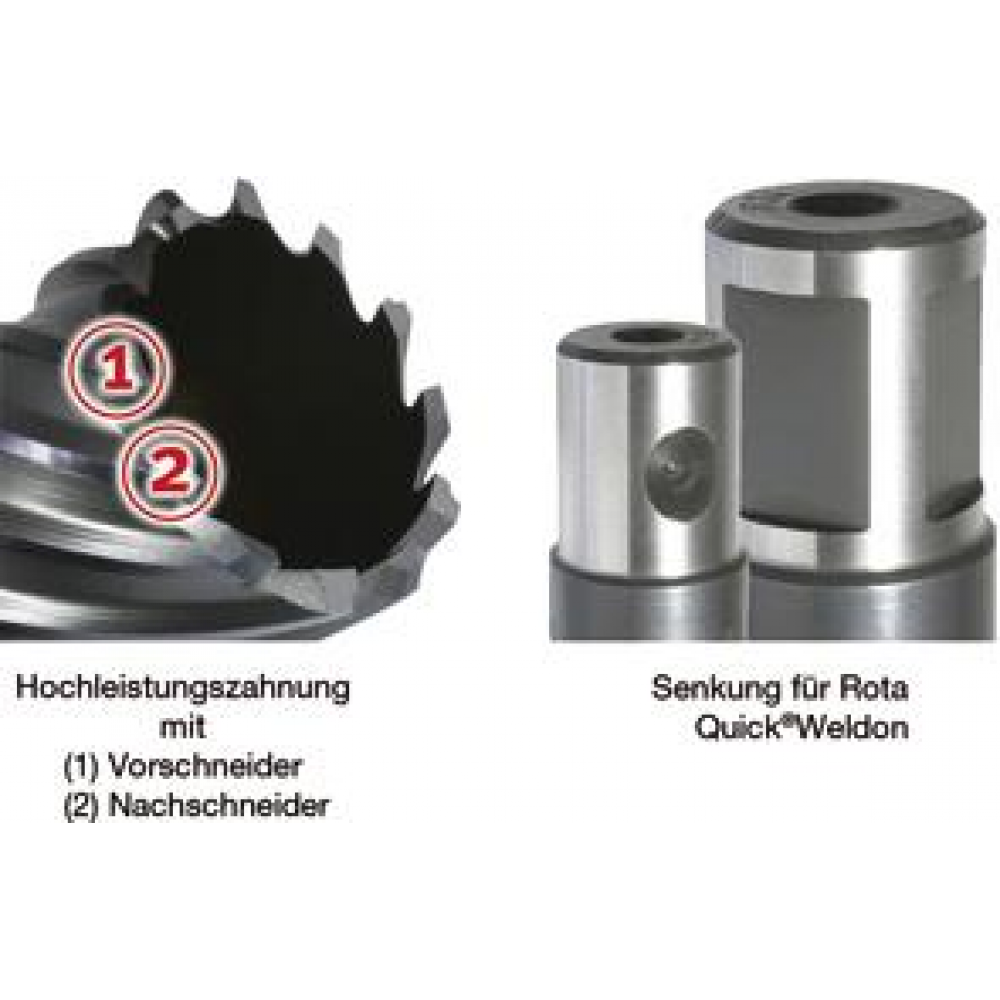 Kernbohrer, RQX-beschichtet HSS-Co RQX 22/50mm Alfra