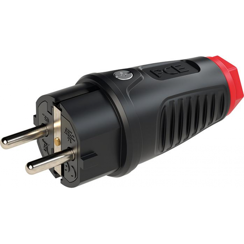 Schutzkontakt-Stecker, Gummi / Vollgummi Schutzkontaktstecker IP54 16A 250V AC 3p (2P+E)