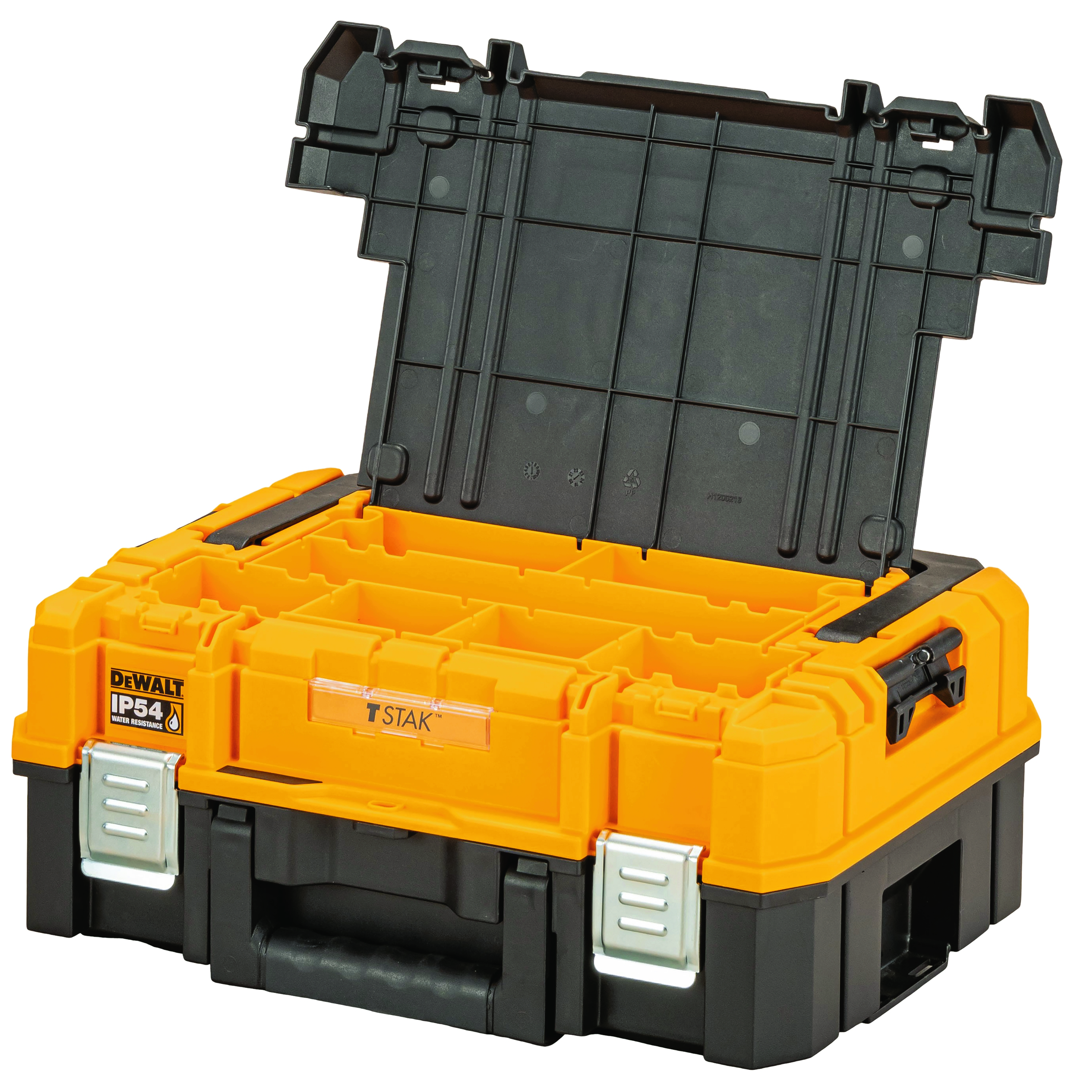 Dewalt DWST83344-1,  TSTAK I Werkzeugbox IP54, TSTAK I Robuste und kompakte Werkzeugbox mit IP54 Schutz und Schaumstoffeinlage (27l Volumen)