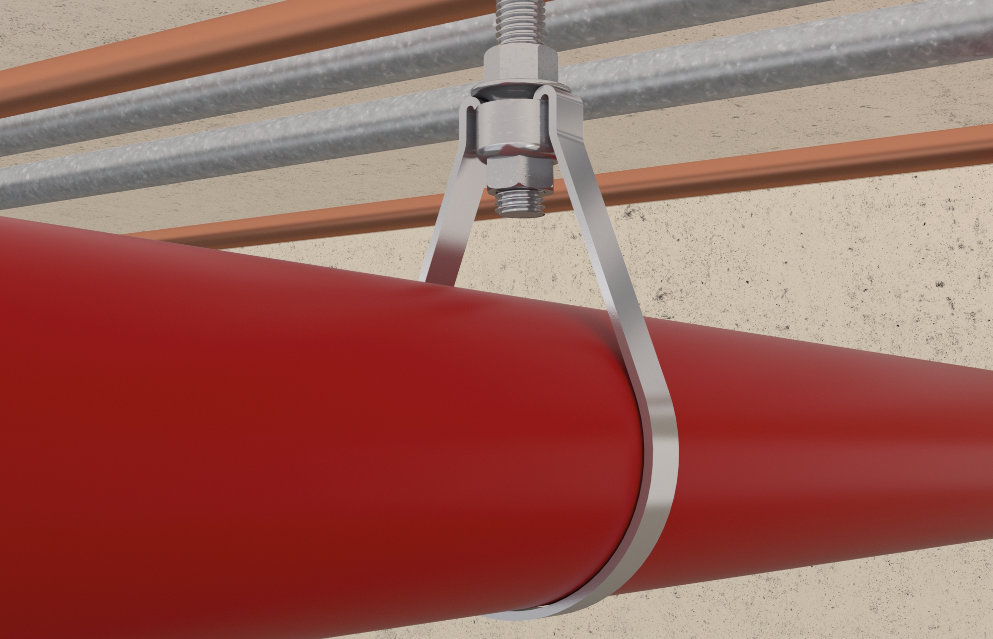 Fischer FRSL 115 M10. Die Premium-Sprinklerschlaufe mit teilbarem Band und Höhenregulierung, VdS-geprüft.