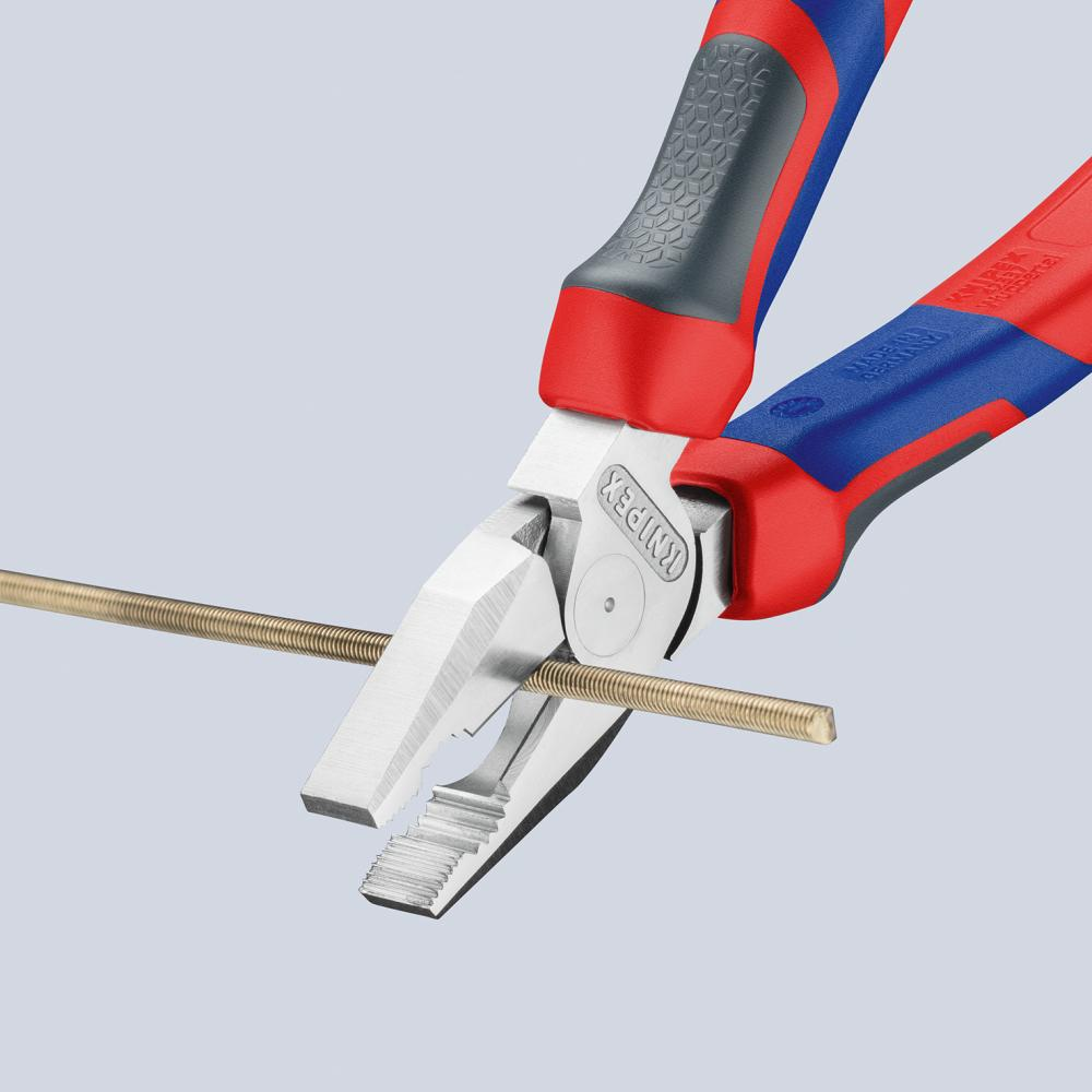 Kraft-Kombinationszange verchromt mitMehrkomponenten-Griffen180mm KNIPEX