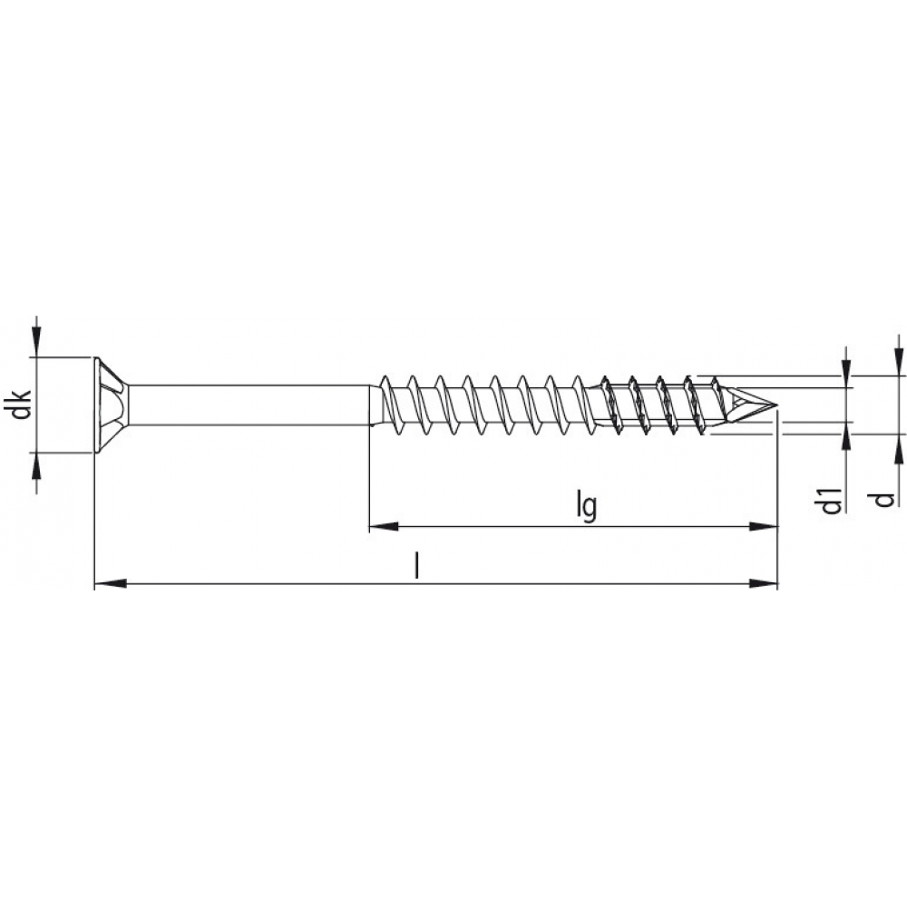 MDF-Schraube 4,5 x 45 mm Senkkopf mit Frästaschen Teilgewinde verzinkt blau HECO-UFIX HECO-Drive A2K 200 Stück SKV-Kleinverpackung