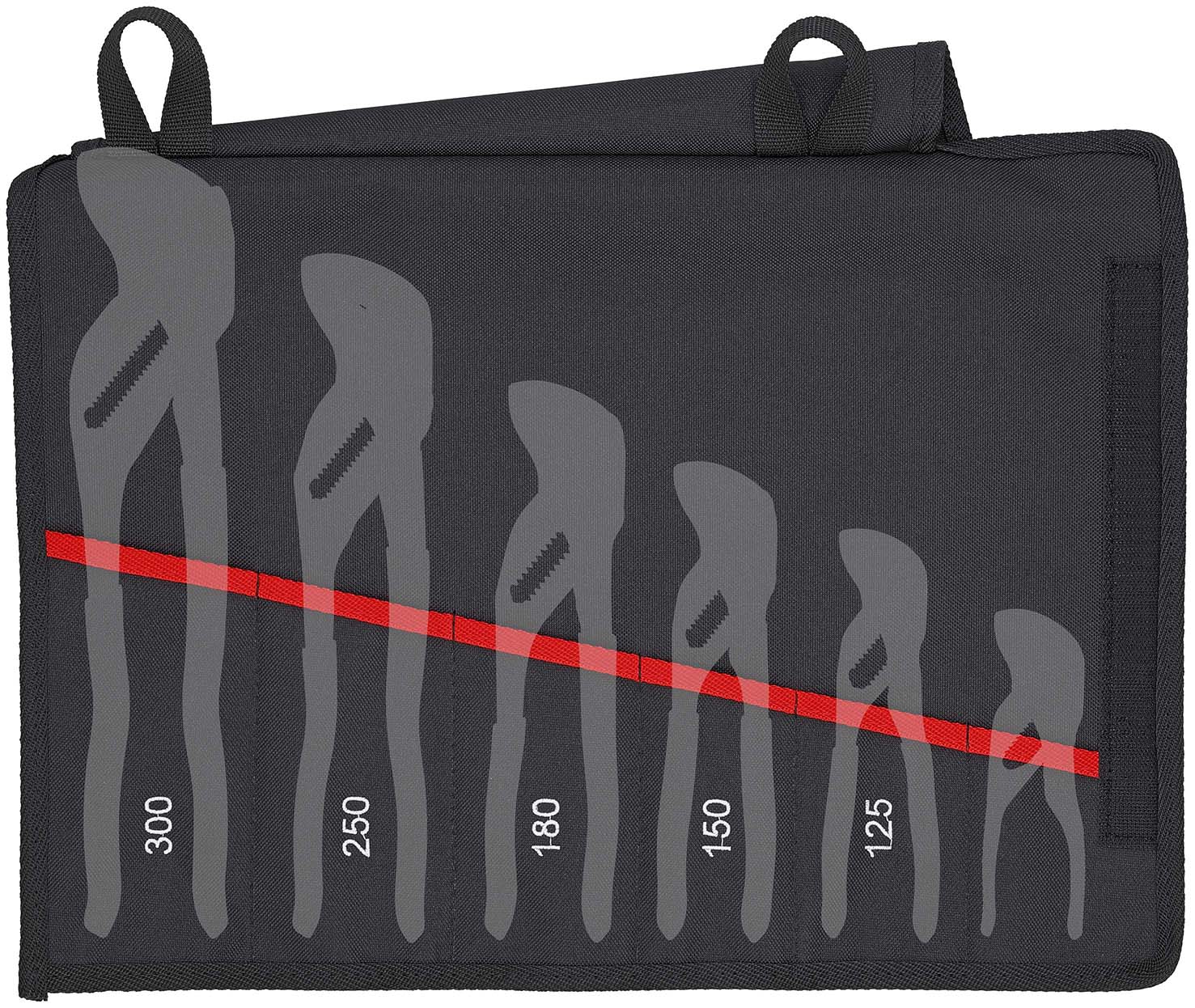 KNIPEX 00 19 55 S4 LE Rolltasche für Zangenschlüssel leer 6 Fächer