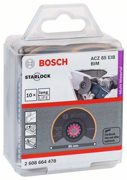 Bi M-Ti N-Segmentsägeblatt ACZ 85 EIB Bosch VE  10 Stück Starlock