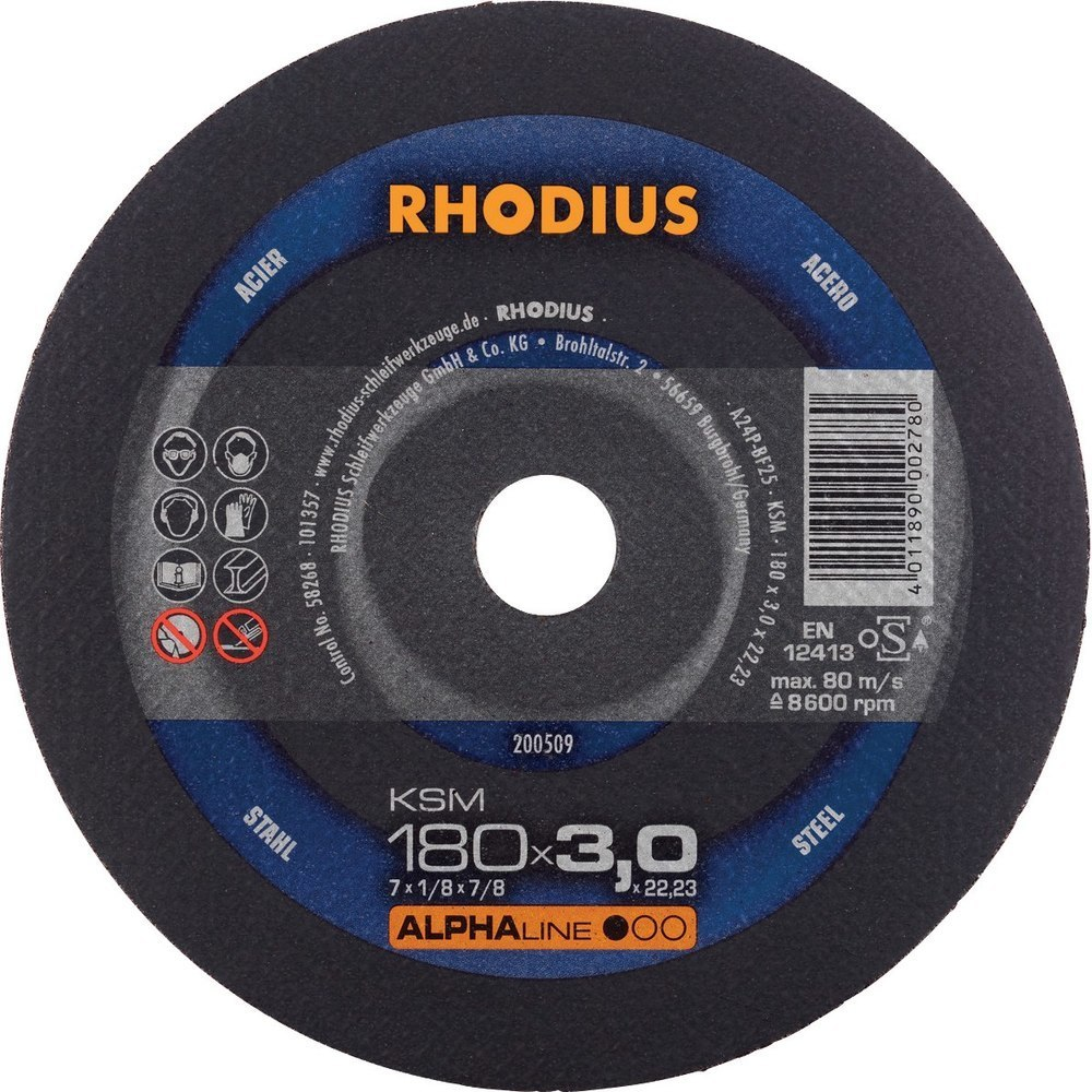 Trennscheibe KSM für Stahl 180 x 3,0mm Rhodius