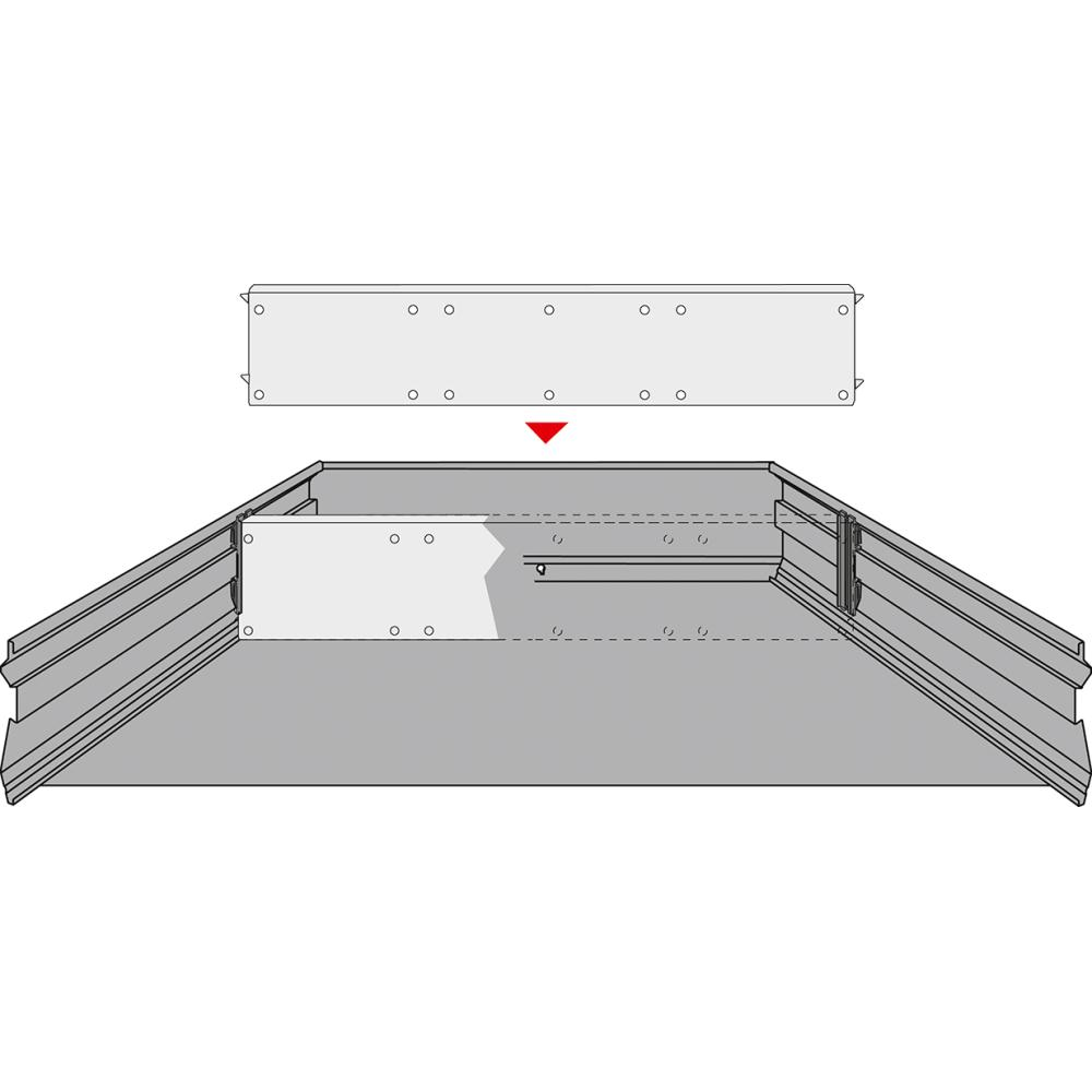 Trennwand für Schreibtischcontainer 9007204,doppelwandig,aluoptik