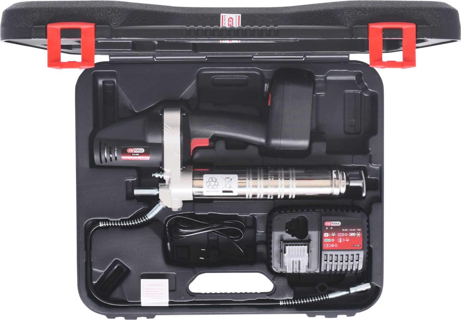 KSTOOLS 400 ml Akku-Fettpresse, 420bar, 18V, mit 1 Akku und 1 Ladegerät