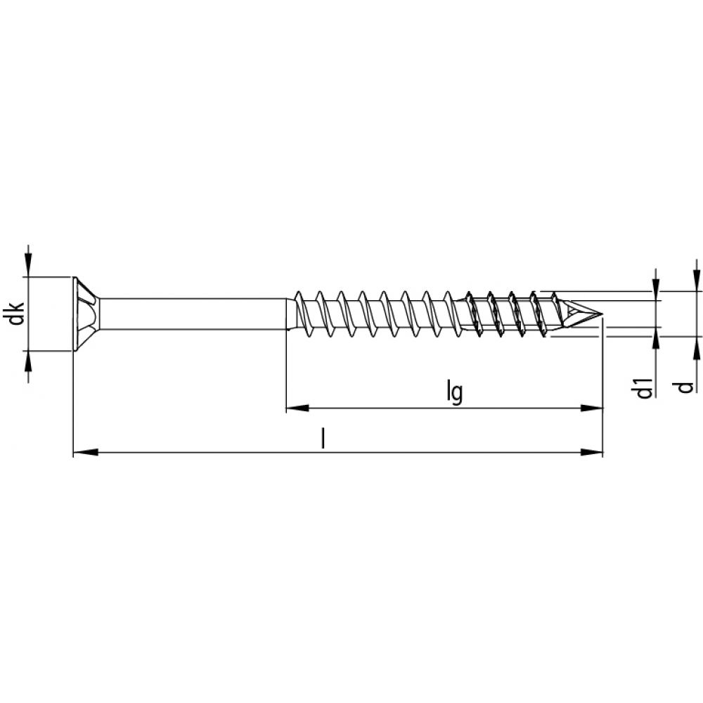MDF-Schraube 4,5 x 45 mm Senkkopf mit Frästaschen Teilgewinde verzinkt blau HECO-UFIX HECO-Drive A2K 200 Stück SKV-Kleinverpackung