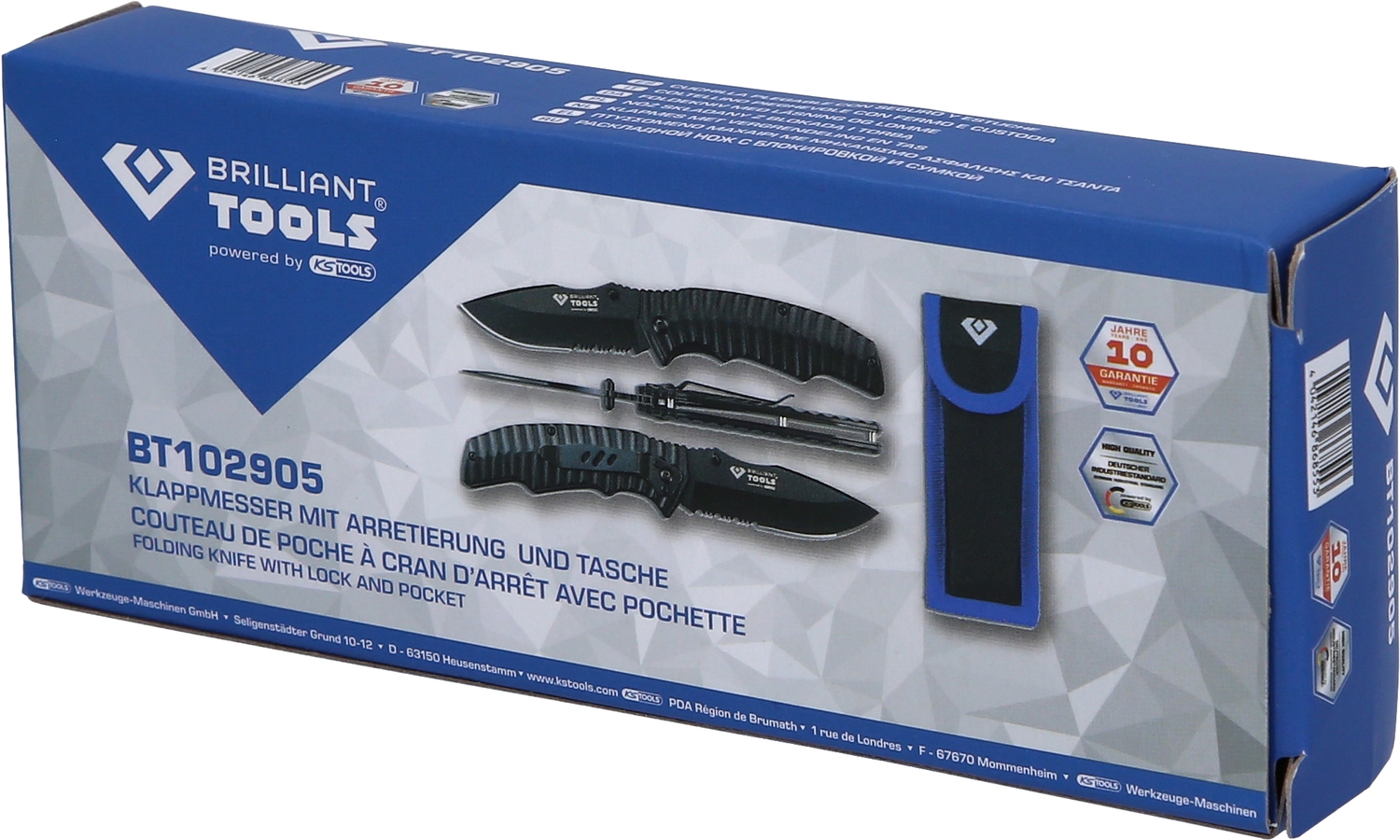 Brilliant Tools  Klappmesser mit Arretierung  und Tasche