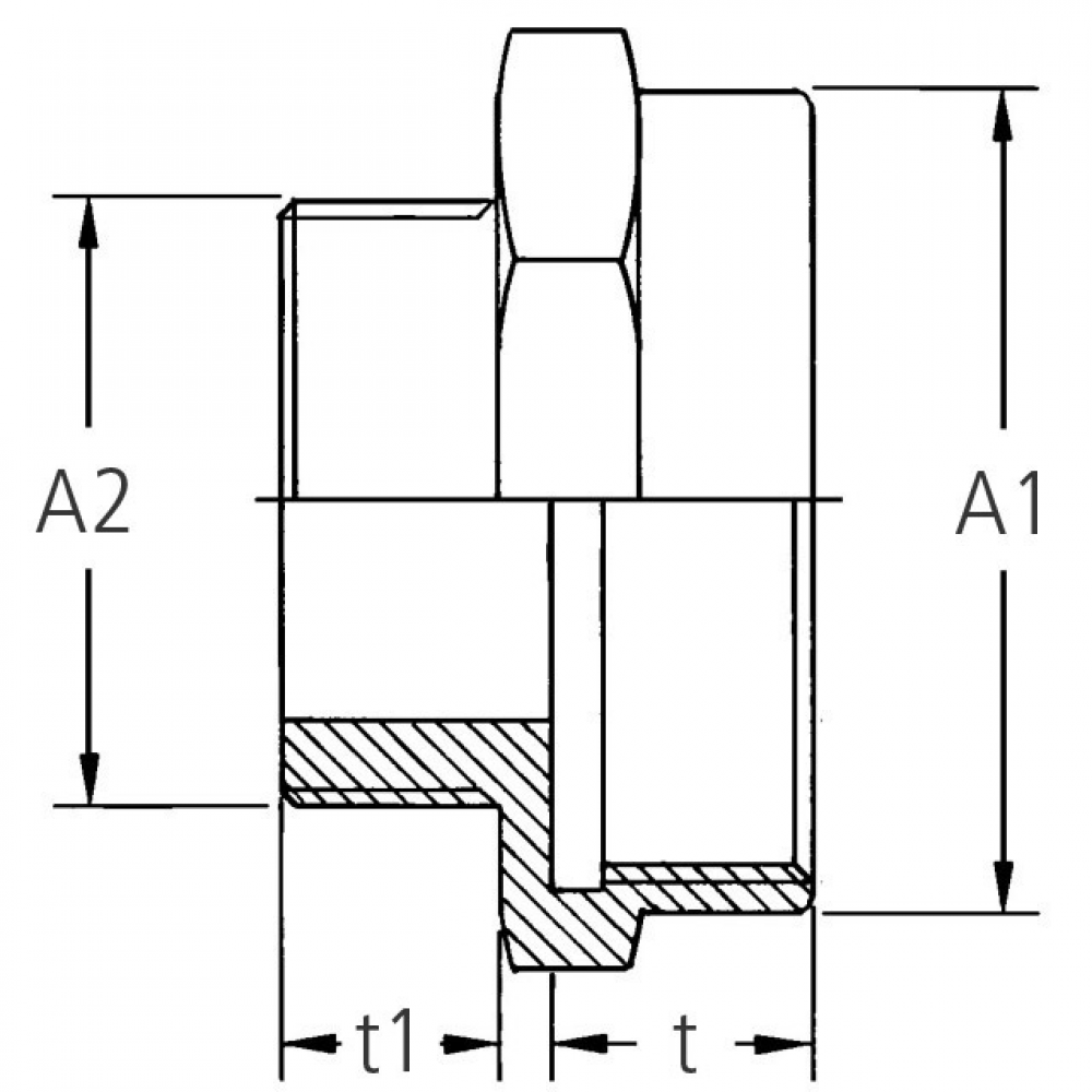 " GEKA Gewindenippel MS 6kt., IG G3/4""xAG G1"", SB"