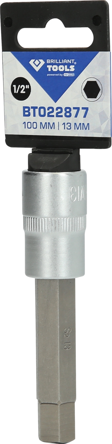 Brilliant Tools  1/2" Innensechskant Bit-Stecknuss, 100 mm lang, 13 mm