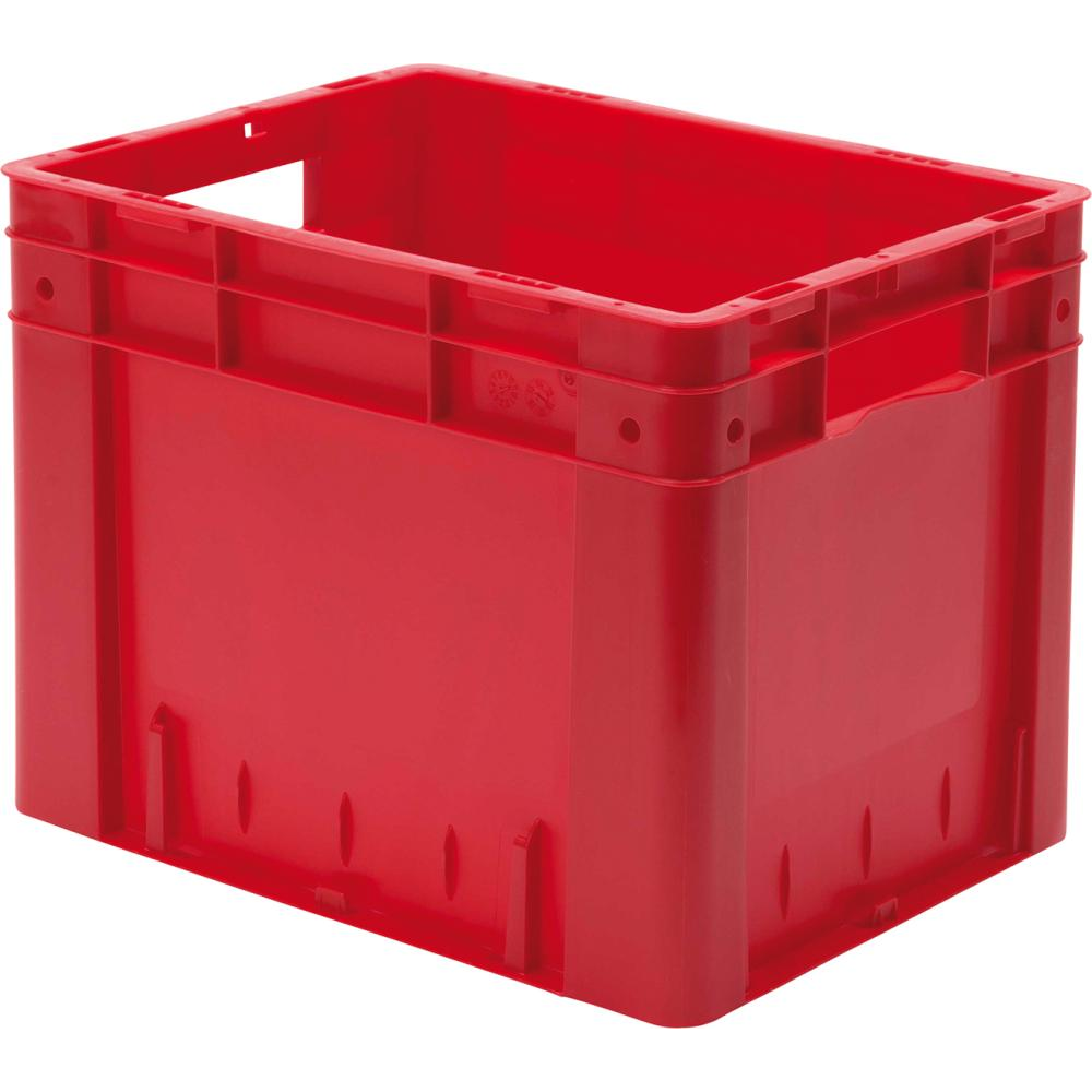 Transportkasten VTK 400/320-0 Transport-Stapelkasten B400x T320x H320 mm rot Auflast 600kg mit Griffloch
