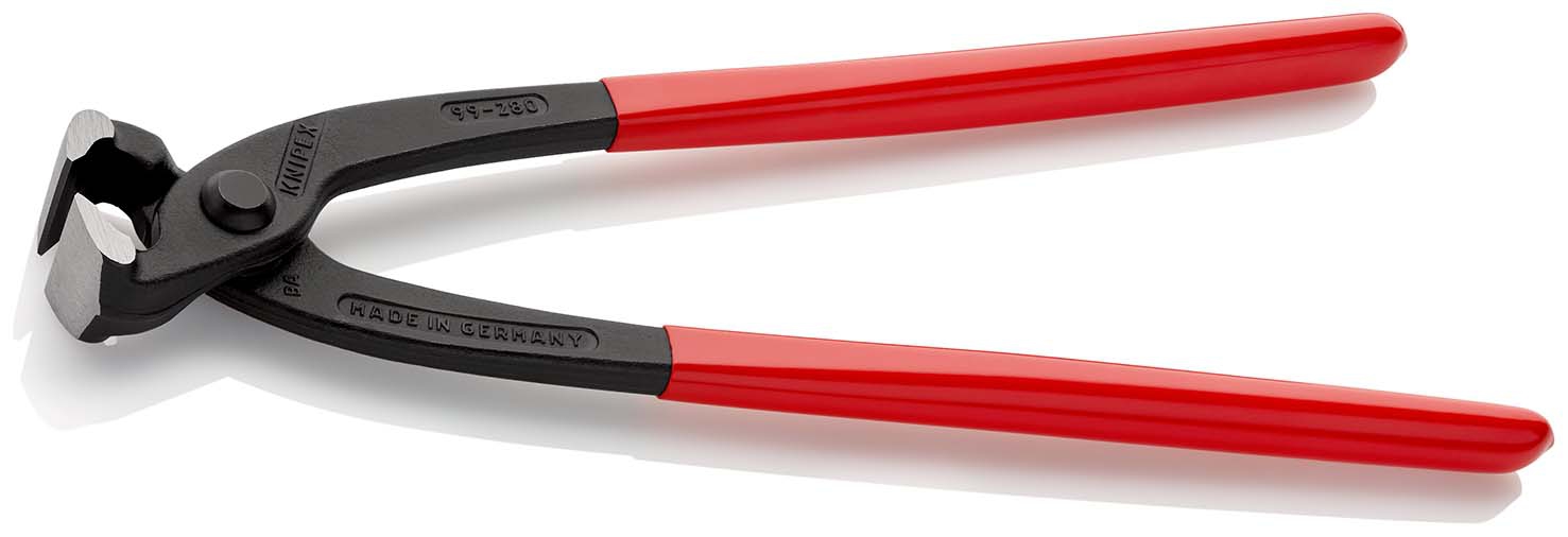 KNIPEX 99 01 280 SB Monierzange (Rabitz- oder Flechterzange) mit Kunststoff überzogen schwarz atramentiert 280 mm (SB-Karte/Blister)