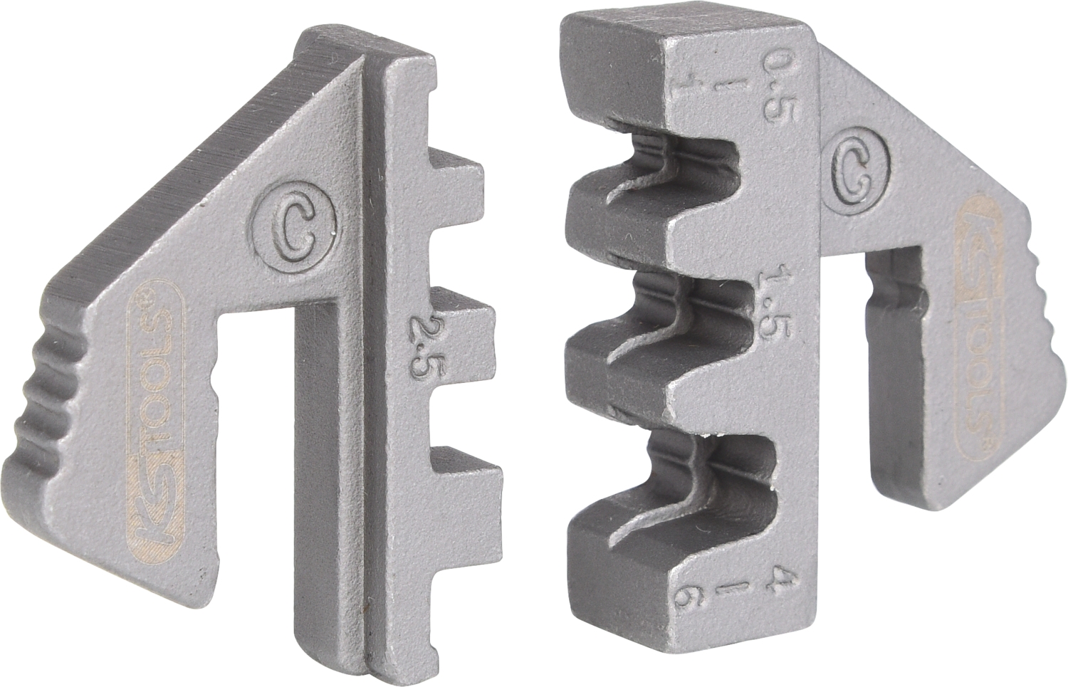 KSTOOLS Paar Crimp-Einsätze für Flachstecker 4,8 und 6,3 mm, Ø 0,5 - 6,0 mm
