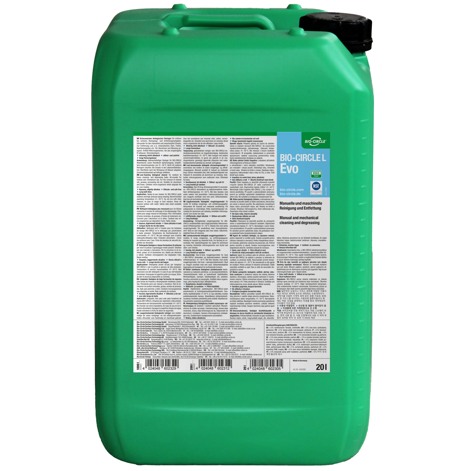 Teilewaschtischreiniger BIO-CIRCLE GT L EVO, Kunststoff-Kanister 20 L