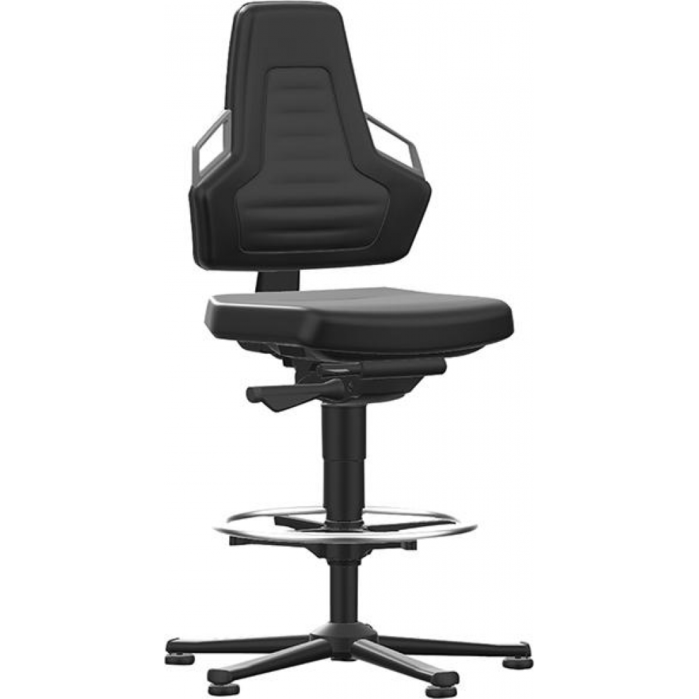 Arbeitsstuhl Modell Nexxit 3 Bimos Griff grau Sitzhöhe 570-820 mm schwarz,Fußring